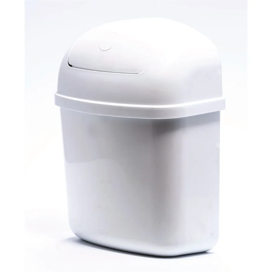 43961 – CAMCO Trash Can, 11 Inch Height x 8-3/4 Inch Width x 5 Inch Length Wall Mount or Inside Cabinet Mount White P...